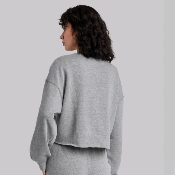 Wild Fable Gray Cropped Boxy Fleece Crew Neck Sweatshirt - Picture 10 of 11